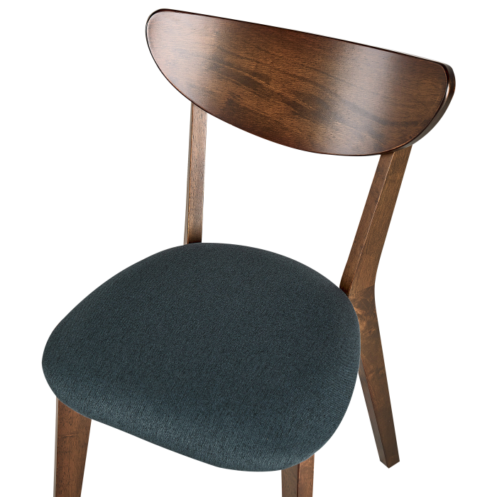 Set of 2 dining chairs ERIE Dark Brown Wood/Grey [7]