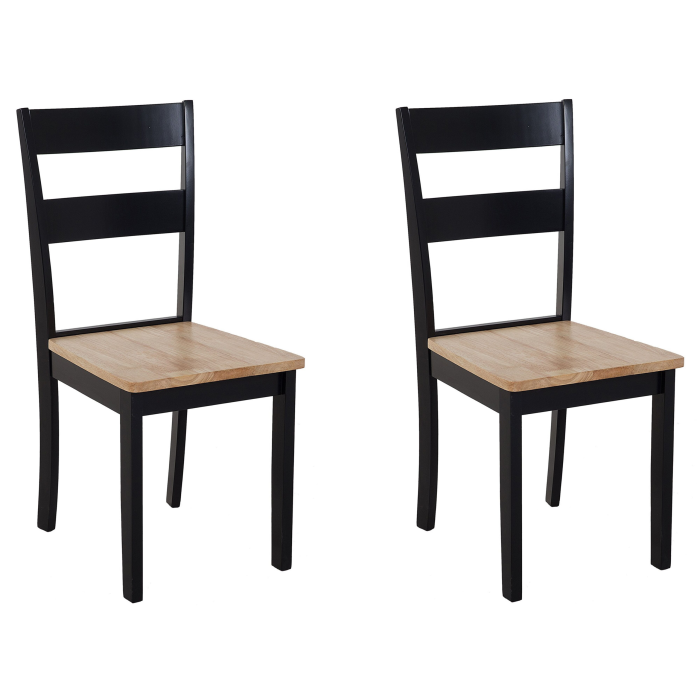 Set of 2 dining chairs GEORGIA Black Wood [2]