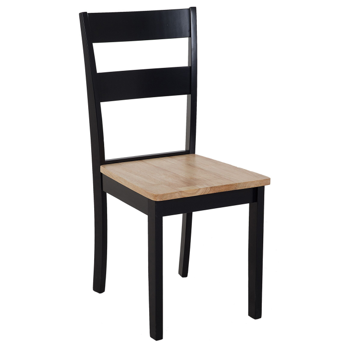 Set of 2 dining chairs GEORGIA Black Wood [4]