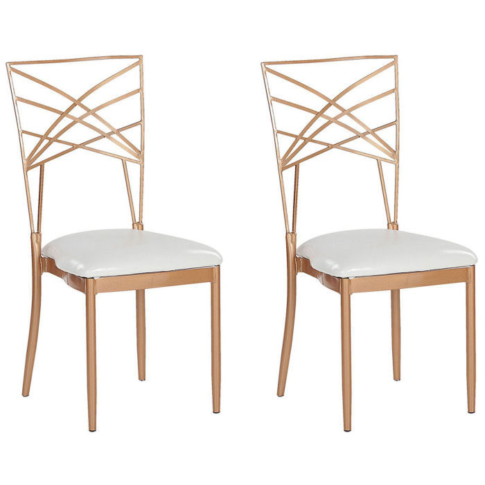 Set of 2 dining chairs GIRARD Metal Rose Gold [2]
