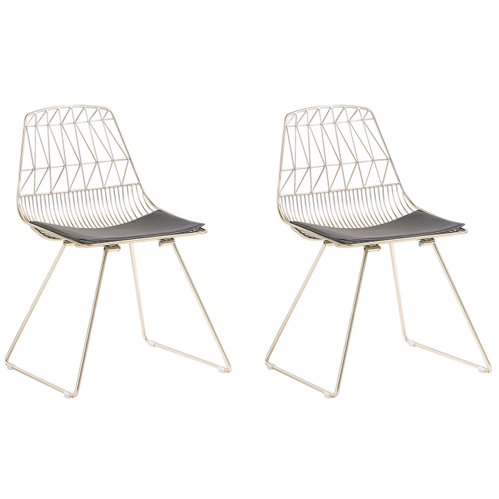 Set de 2 scaune dining HARLAN Metal Auriu [2]
