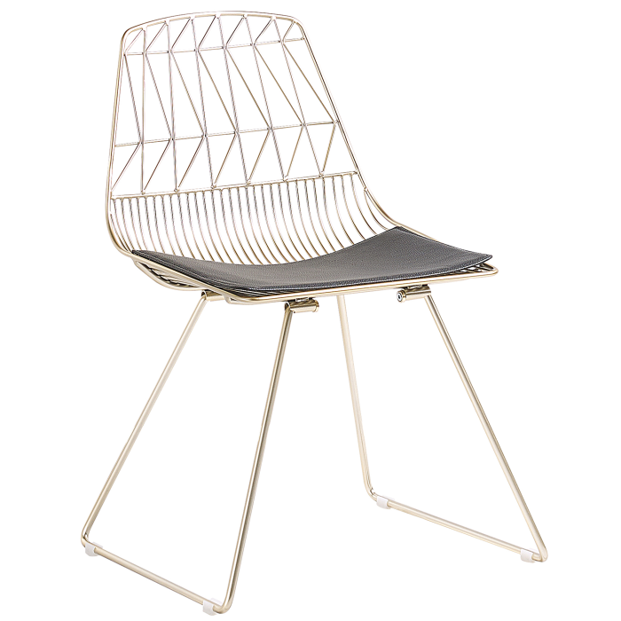 Set de 2 scaune dining HARLAN Metal Auriu [5]