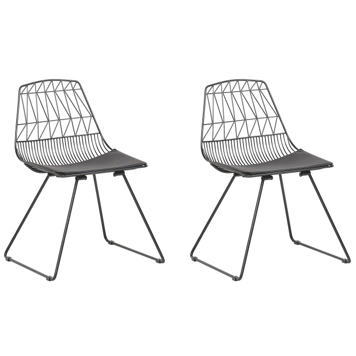 Set of 2 dining chairs HARLAN Black Metal [2]