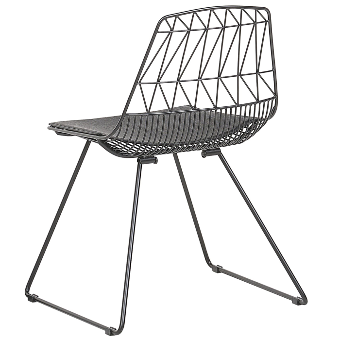 Set of 2 dining chairs HARLAN Black Metal [5]