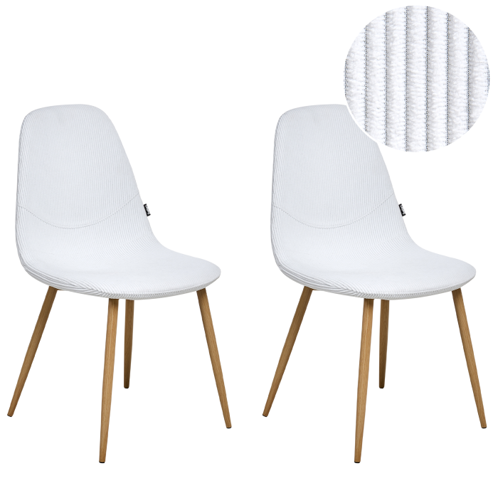 Set de 2 scaune dining HILDEN Velur Alb [2]