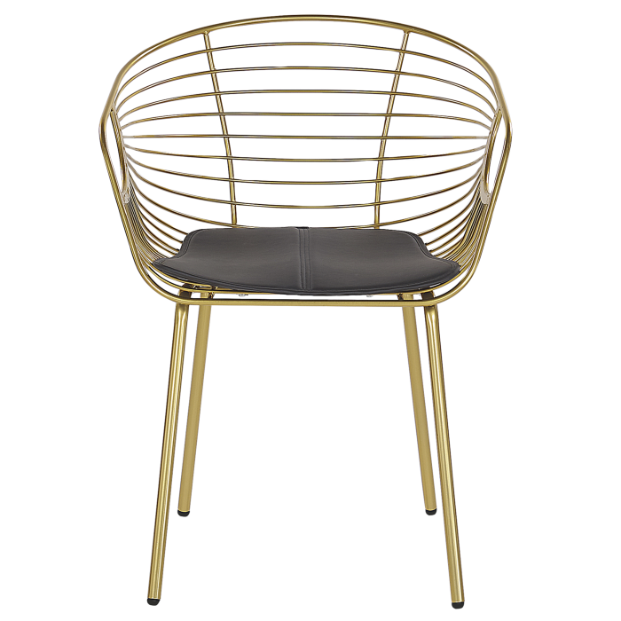 Set of 2 dining chairs HOBACK Metal Gold [4]