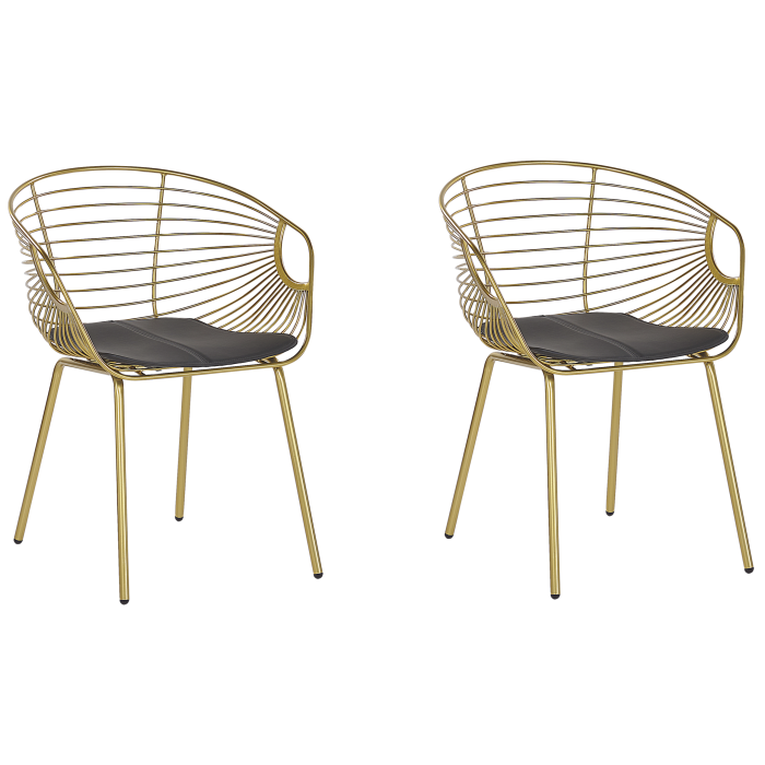 Set of 2 dining chairs HOBACK Metal Gold [2]
