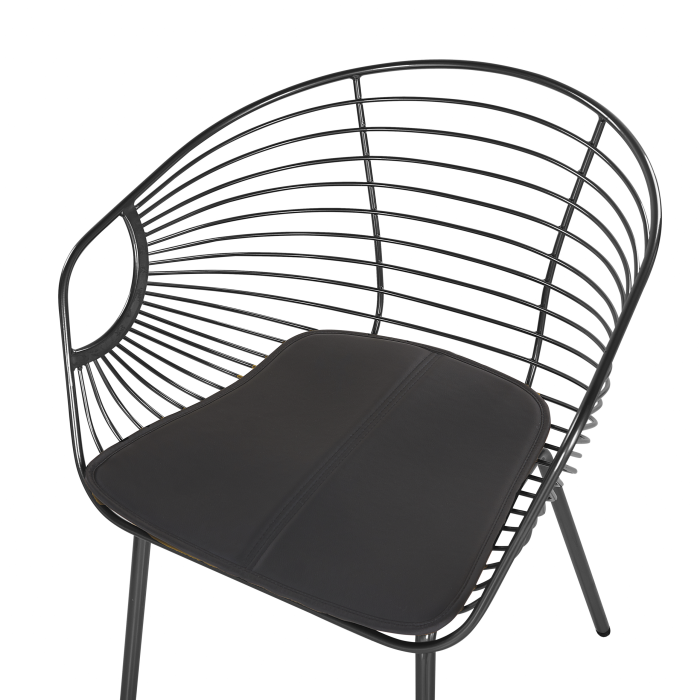 Set of 2 dining chairs HOBACK Metal Black [7]