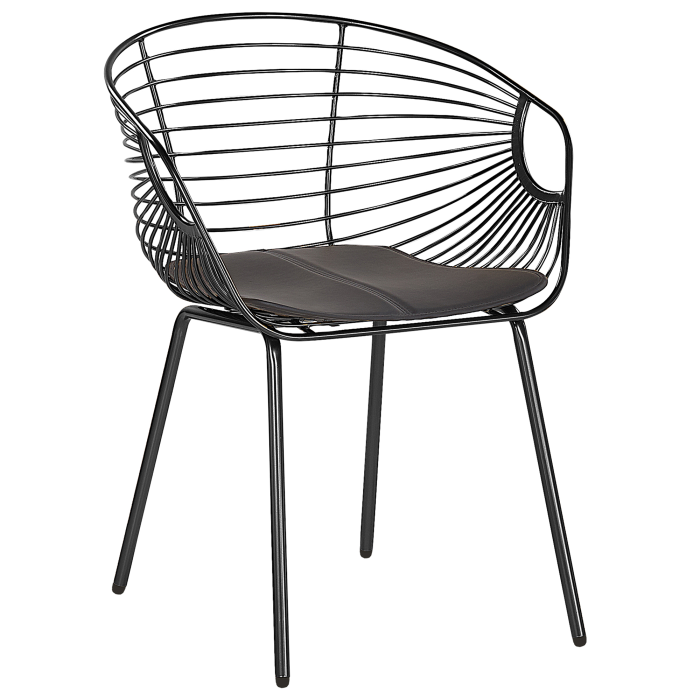 Set of 2 dining chairs HOBACK Metal Black [5]