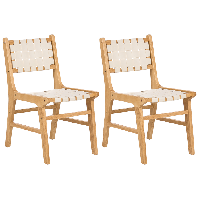 Set of 2 dining chairs HUMBLE Rubberwood Light Brown [2]