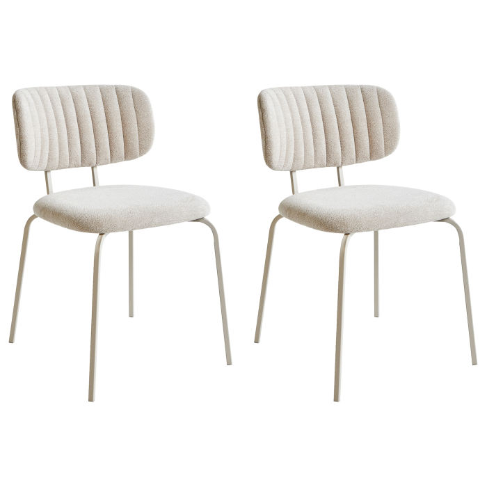 Set de 2 scaune dining IRINS Chenille Bej deschis [2]