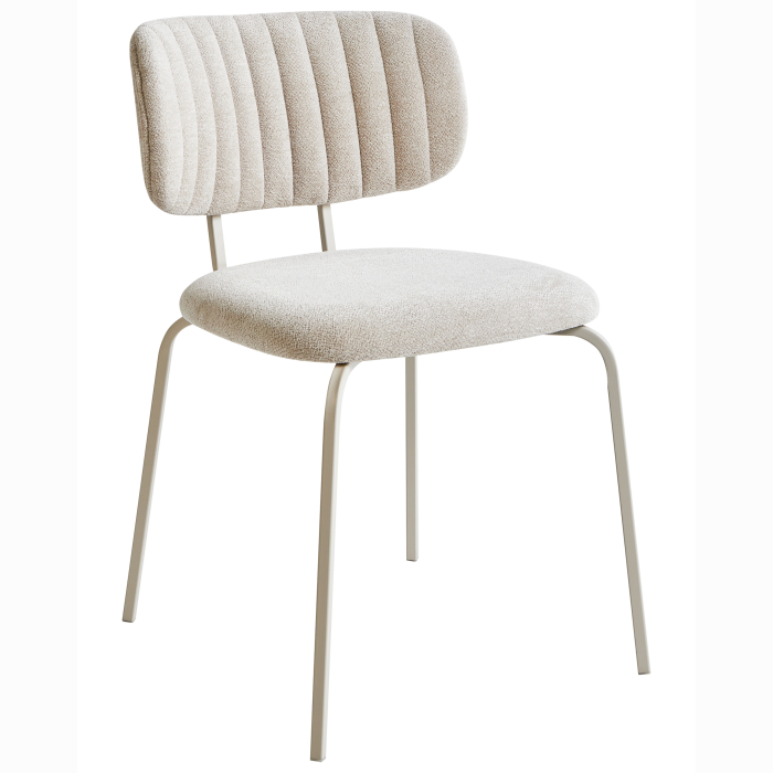 Set de 2 scaune dining IRINS Chenille Bej deschis [6]