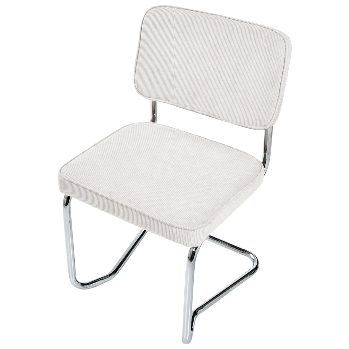 Set de 2 scaune dining IRWIN Velur Alb-murdar [6]