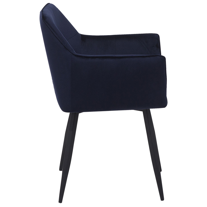 Set of 2 Dining Chairs JASMIN Velvet Dark Blue [6]