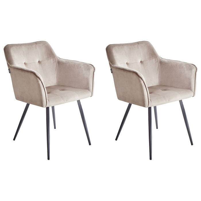 Set of 2 dining chairs JASMIN Velvet Taupe [2]