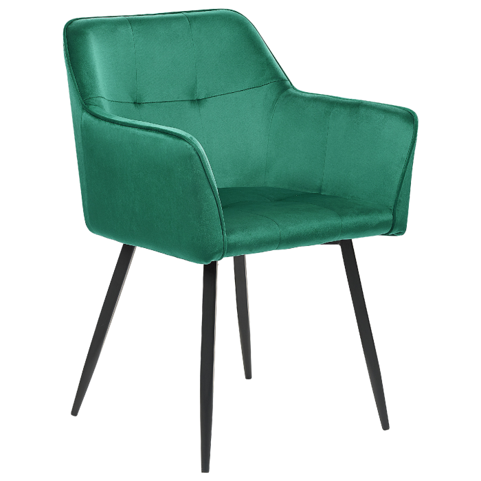 Set of 2 dining chairs JASMIN Velvet Emerald Green [5]