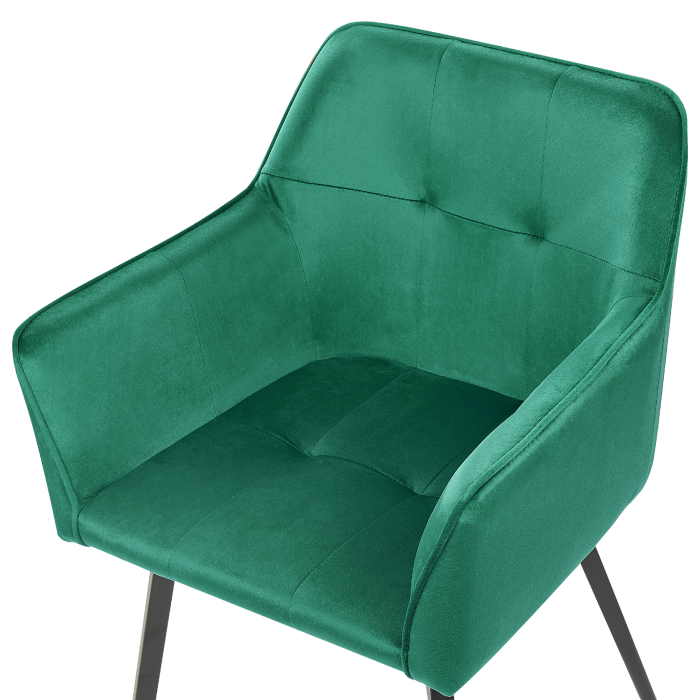 Set of 2 dining chairs JASMIN Velvet Emerald Green [7]