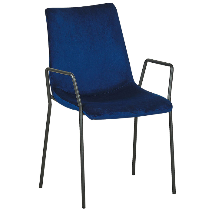 Set of 2 JEFFERSON dining chairs Velvet Dark Blue [4]