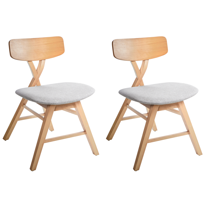 Set de 2 scaune dining LELAND Lemn Maro deschis [2]