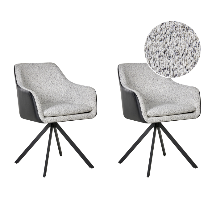 Set of 2 dining chairs LITHIA Black/White [2]