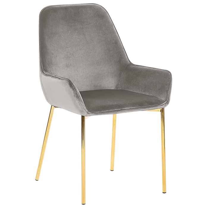 Set de 2 scaune dining LOVERNA Catifea Gri [4]