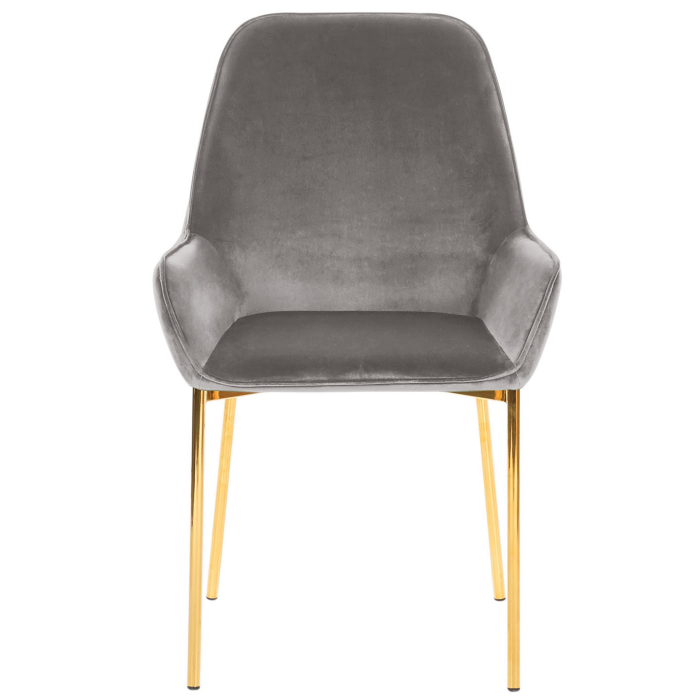Set de 2 scaune dining LOVERNA Catifea Gri [5]