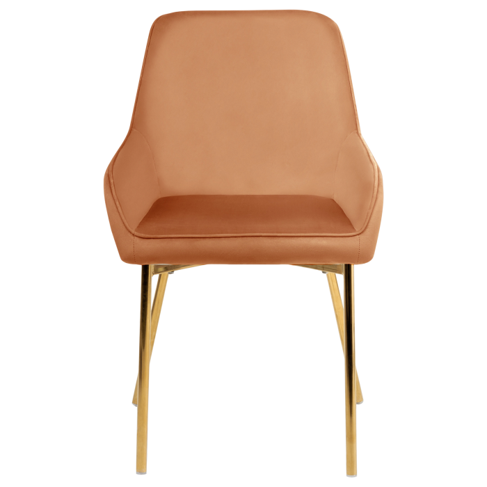 Set de 2 scaune dining LOVERNA Catifea Portocaliu [5]