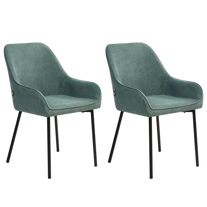 Set of 2 dining chairs LOVERNA Velour Green [4]