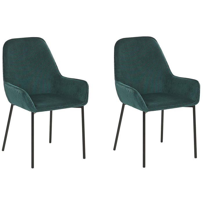 Set de 2 scaune dining LOVERNA Velur Verde închis [4]
