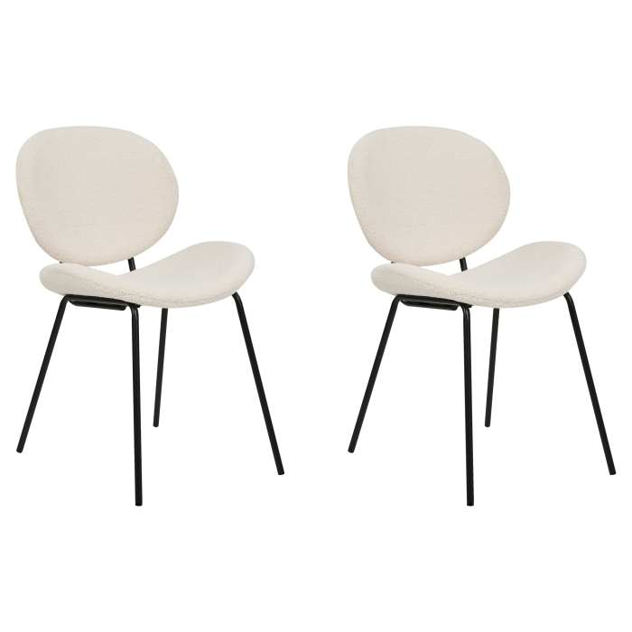 Set de 2 scaune dining LUANA Boucle Alb [4]