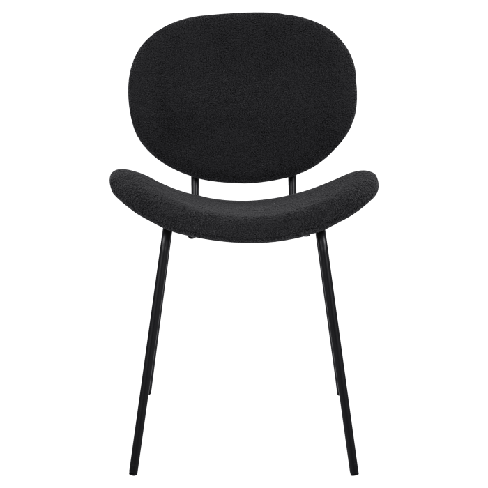 Set of 2 dining chairs LUANA Boucle Black [6]