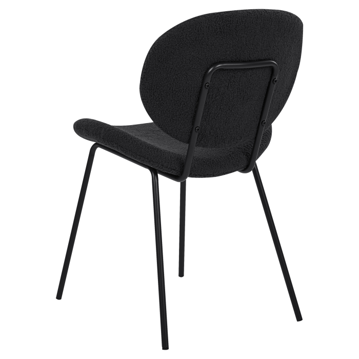 Set of 2 dining chairs LUANA Boucle Black [7]