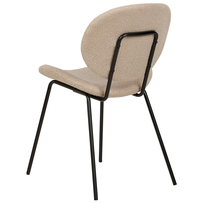 Set of 2 dining chairs LUANA Boucle Taupe [7]