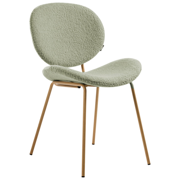 Set of 2 Dining chairs LUANA Boucle Light Green [5]