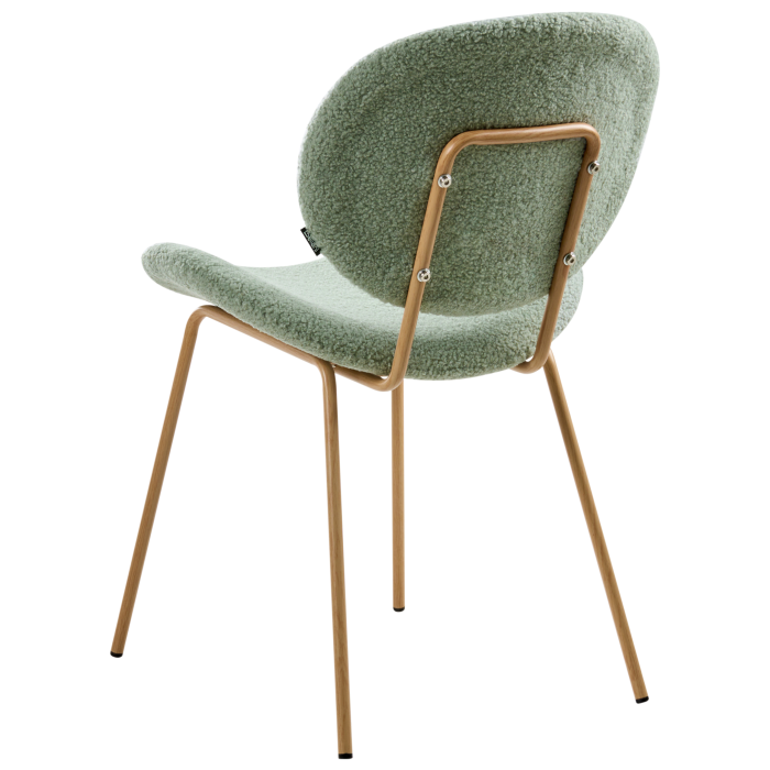 Set of 2 Dining chairs LUANA Boucle Light Green [7]