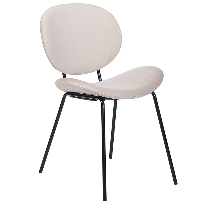 Set de 2 scaune dining LUANA Catifea Bej deschis [4]