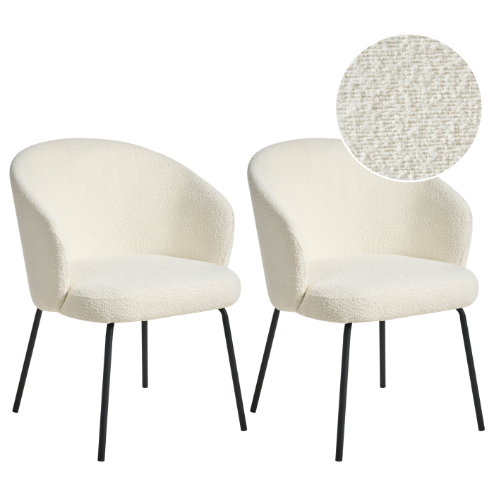 Set of 2 dining chairs LUDDEN Boucle Light beige [2]