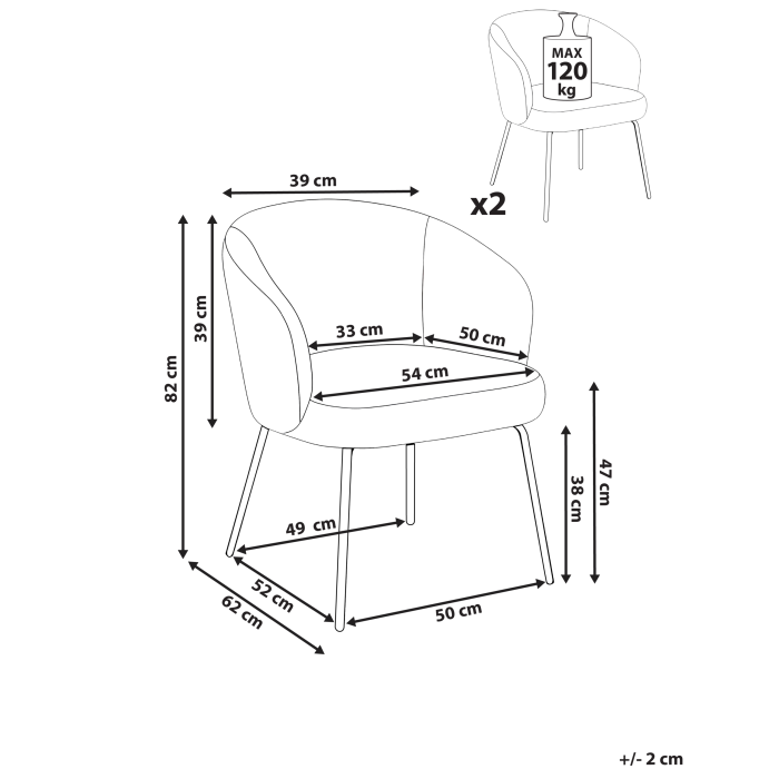 Set of 2 dining chairs LUDDEN Boucle Light beige [3]