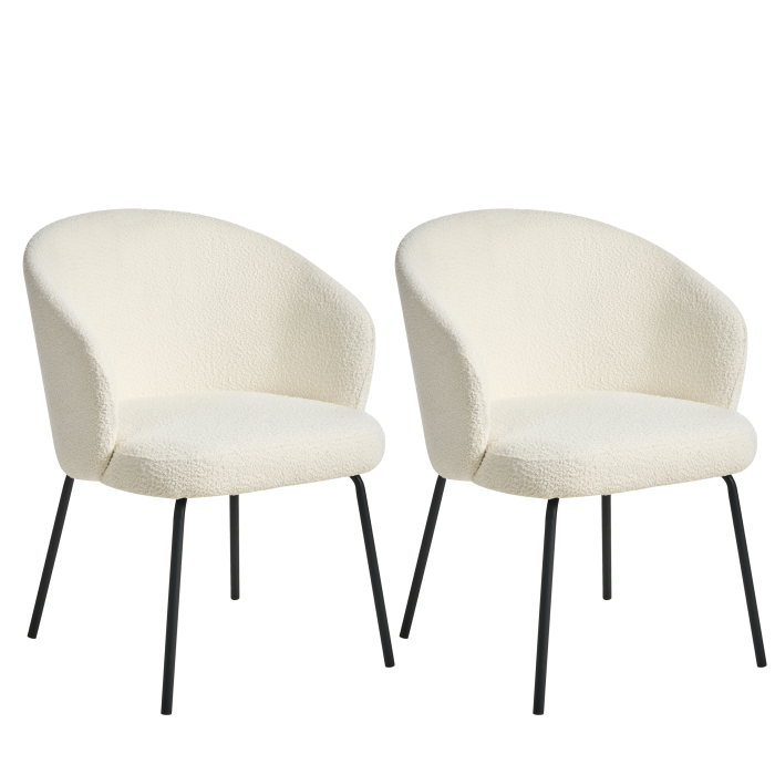 Set of 2 dining chairs LUDDEN Boucle Light beige [4]