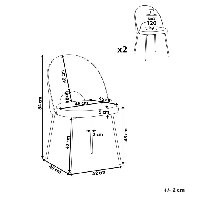 Set de 2 scaune dining MAGALIA Catifea Roz [3]