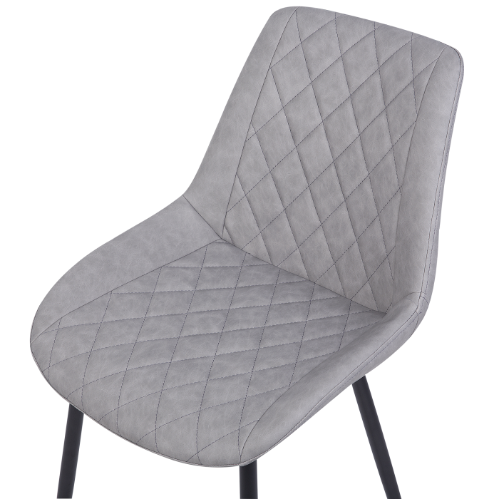 Set de 2 scaune dining MARIBEL Piele ecologică Gri deschis [8]