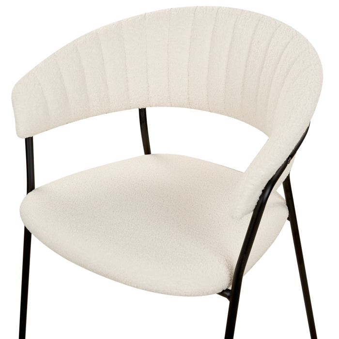 Set of 2 dining chairs MARIPOSA Boucle Off-white [8]