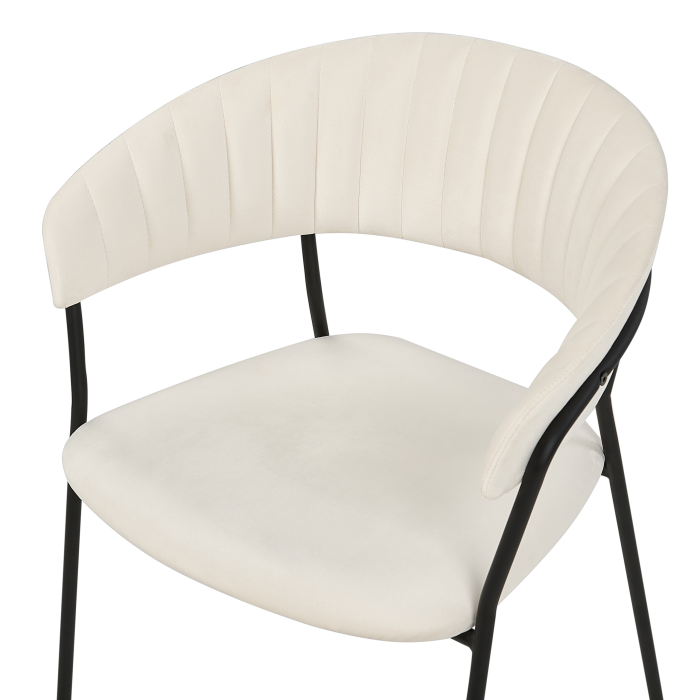 Set de 2 scaune dining MARIPOSA Catifea Alb-murdar [7]