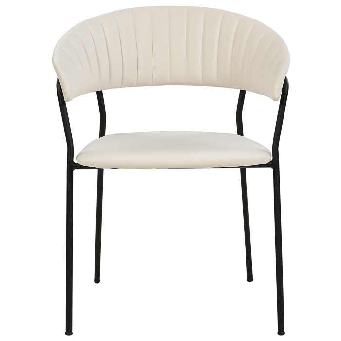 Set de 2 scaune dining MARIPOSA Catifea Alb-murdar [5]