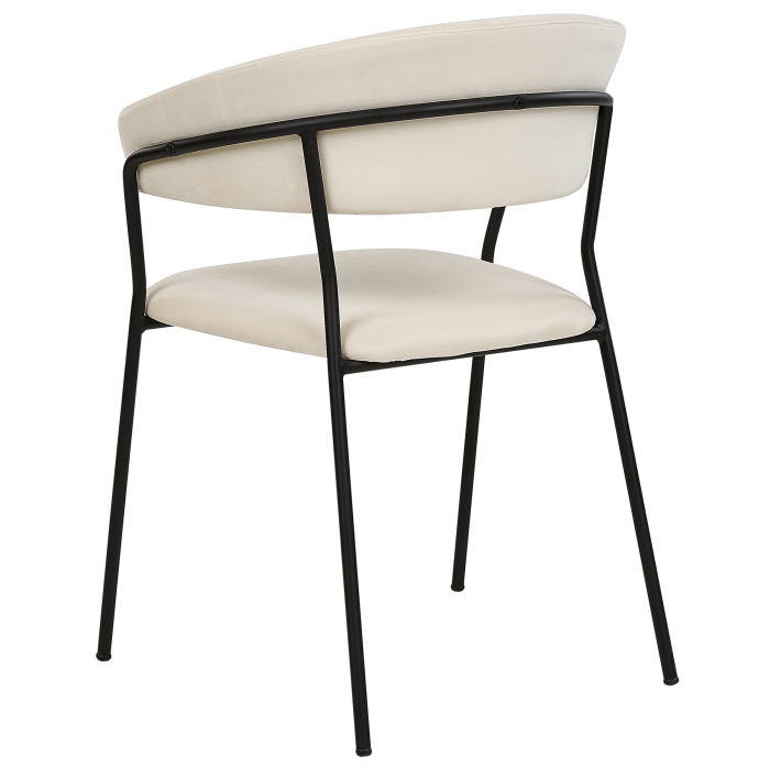 Set de 2 scaune dining MARIPOSA Catifea Alb-murdar [6]