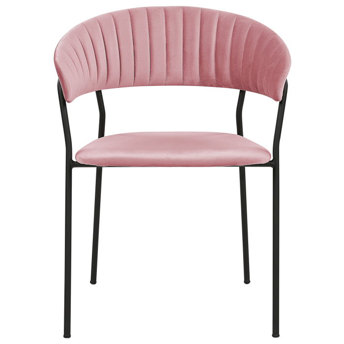 Set of 2 dining chairs MARIPOSA Velvet Pink [5]