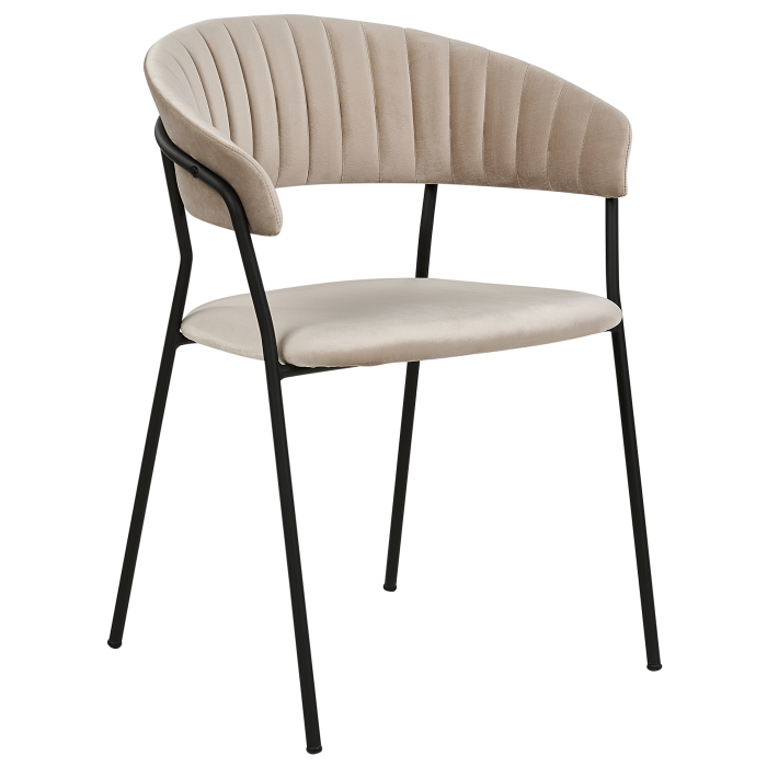 Set de 2 scaune dining MARIPOSA Catifea Taupe [4]