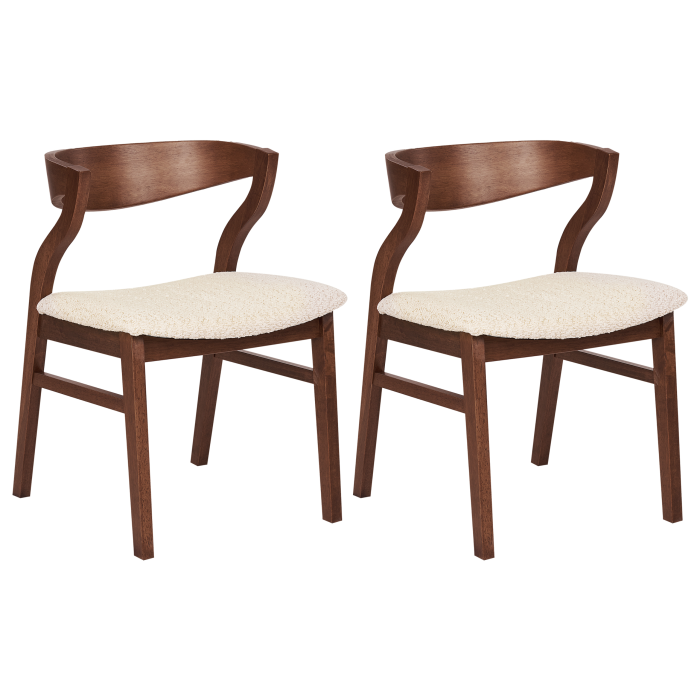 Set of 2 dining chairs MAROA Light Beige Wood [4]