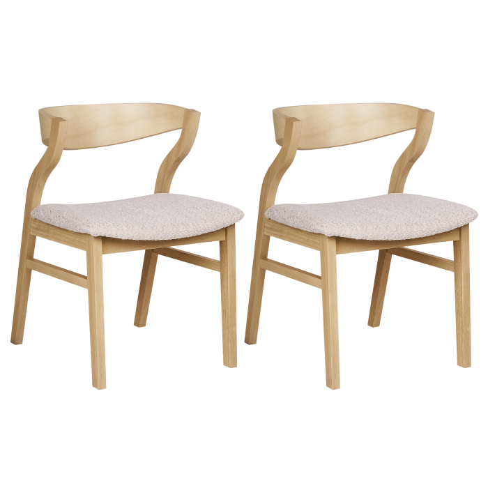 Set de 2 scaune dining MAROA Lemn Bej deschis [5]