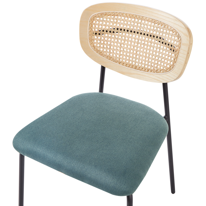 Set de 2 scaune dining MAYETTA Ratan Albastru verzui [7]